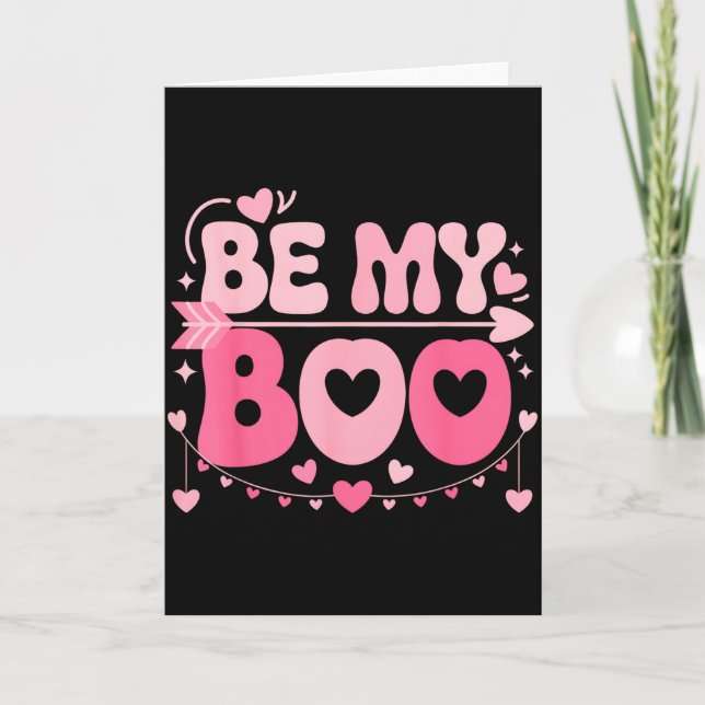Be My Boo Cute Valentine Halloween Family Matching Kort (Framsida)