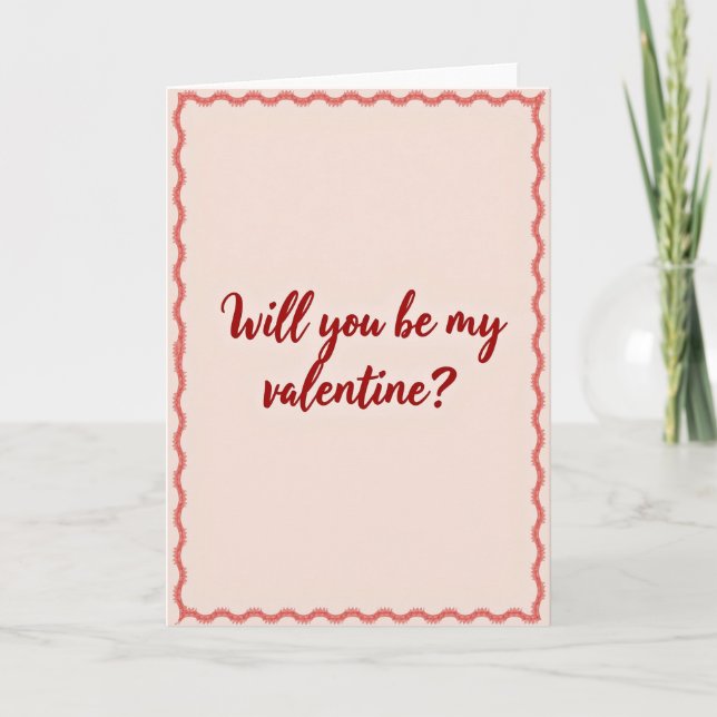 Be My Valentine Card Kort (Framsida)