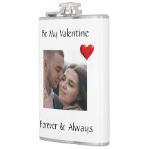 Be My Valentine Flask Custom Vinyl Wrap with Photo