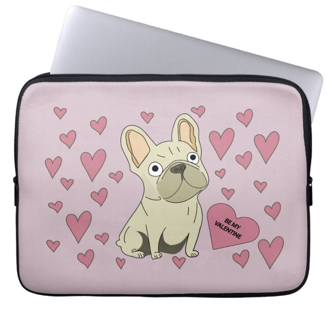 Be my Valentine, French Bulldog Laptop Fodral (Framsidan)