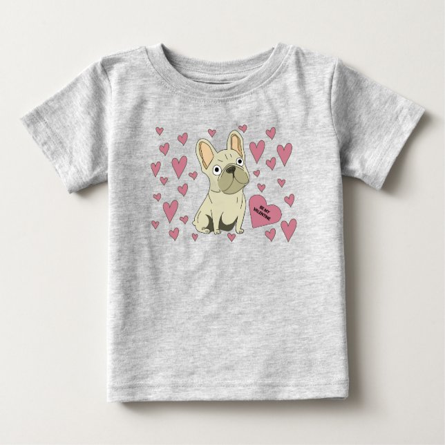 Be my Valentine, French Bulldog T Shirt (Framsida)