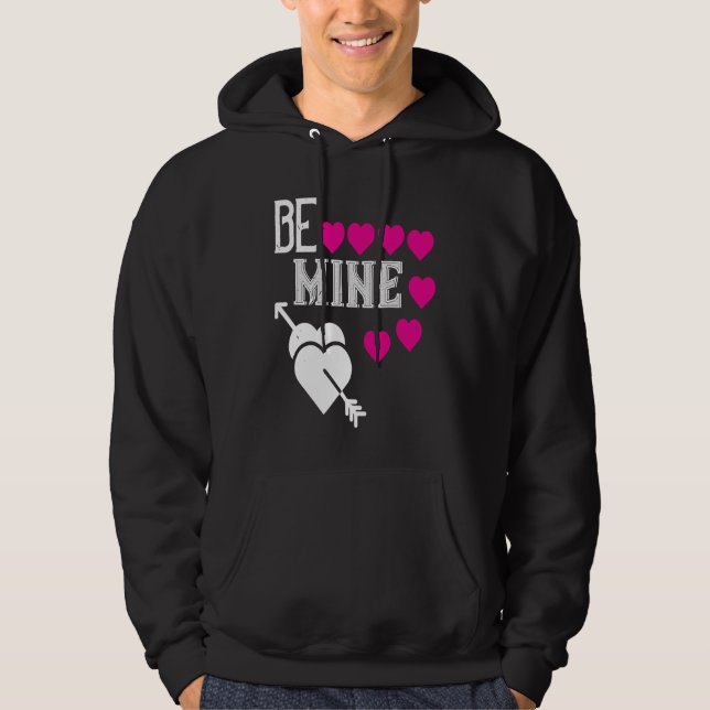 Be My Valentine Happy Valentines Day  For Him Her Hoodie (Framsida)
