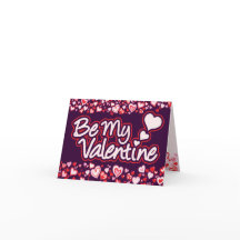 Be My Valentine hjärtan röda rosa lila