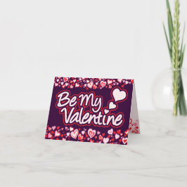 Be My Valentine hjärtan röda rosa lila Helgkort