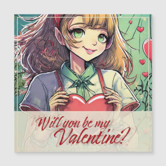 Be My Valentine in Manga Style 33419 Magnetisk Inbjudningskort