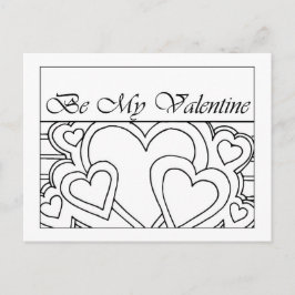 Be My Valentine Linjedragning Postkort Vykort
