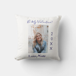 Be my valentine love name purple year photo simple kudde