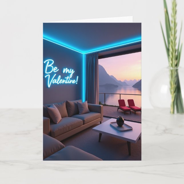 Be My Valentine Luxury View Card Kort (Framsida)