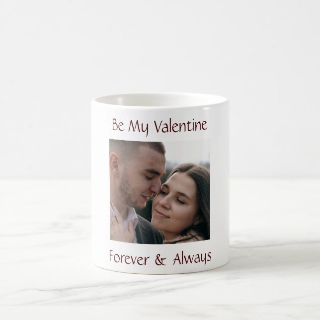 Be My Valentine Mug Personalized Couple Photo Kaffemugg (Center)