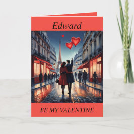 BE MY VALENTINE Red Hjärballongändringsbart kort