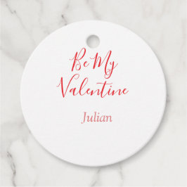 Be my valentine red name elegant love couple  gåvor etiketter