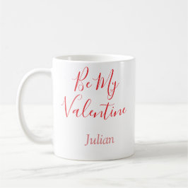 Be my valentine red name elegant love couple  kaffemugg