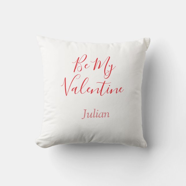 Be my valentine red name elegant love couple  kudde (Framsida)