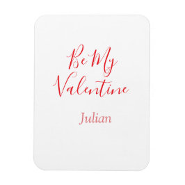 Be my valentine red name elegant love couple  magnet