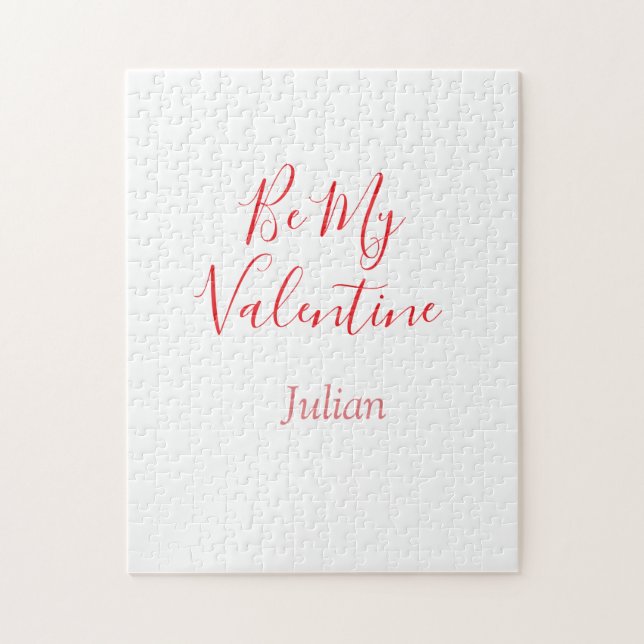 Be my valentine red name elegant love couple  pussel (Vertikal)