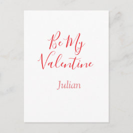 Be my valentine red name elegant love couple  vykort