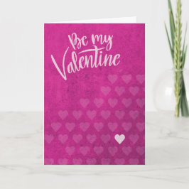 Be My Valentine Valentine's Day Pink Grunge Hearts Kort