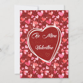 Be My Valentine, with Pink Hearts Julkort