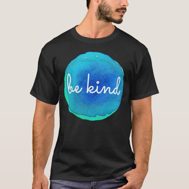 BE NICE Blue Watercolor Klass T Shirt (Framsida)