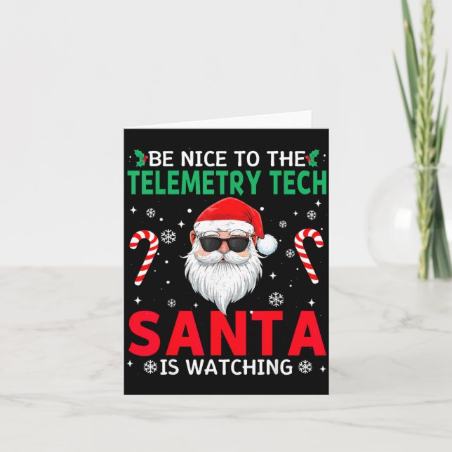 Be Nice To The Telemetry Tech Santa Is Watching Ch Kort (Framsida)