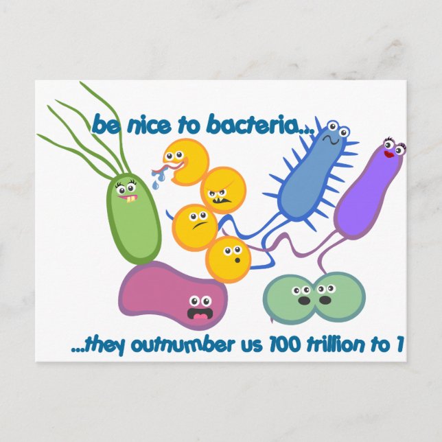 Be Nicer till Bacteria Vykort (Framsida)