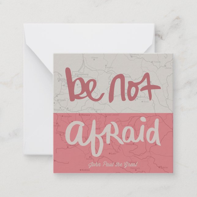 Be not afraid anteckningskort (Framsida)