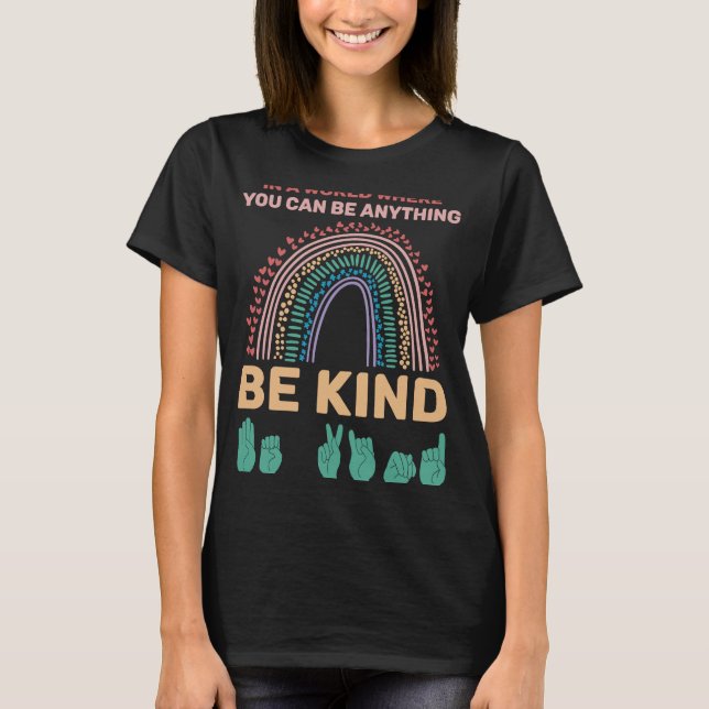Be om amerikanskt teckenspråk t shirt (Framsida)