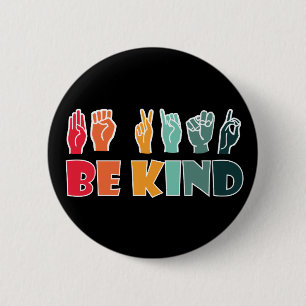 Be om ASL American Sign Language Knapp