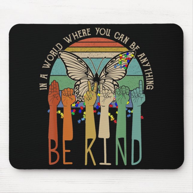 Be om autism Awareness ASL Mamma Lärare Kindness Musmatta (Framsidan)