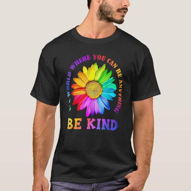 Be om Daisy Flower Rainbow LGBT Gay Lesbisk Prid T Shirt (Framsida)
