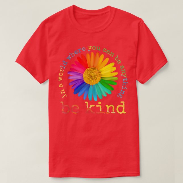 Be om Daisy Flower Rainbow LGBT Gay Lesbisk Prid T Shirt (Design framsida)