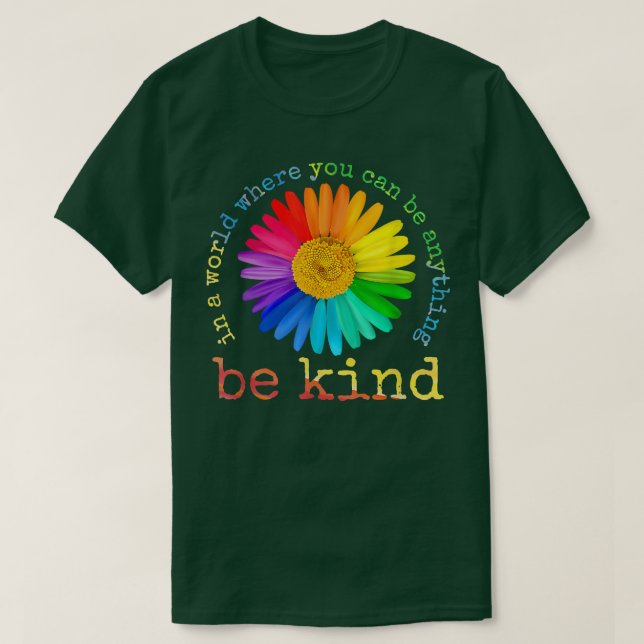 Be om Daisy Flower Rainbow LGBT Gay Lesbisk Prid T Shirt (Design framsida)