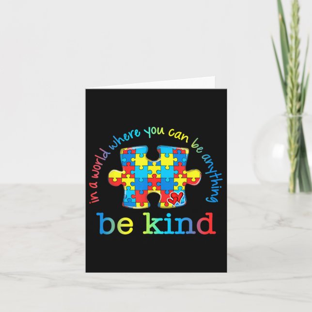 Be om hjälp Medvetenhet Pwareness Puzzle Rainbow V Kort (Framsida)