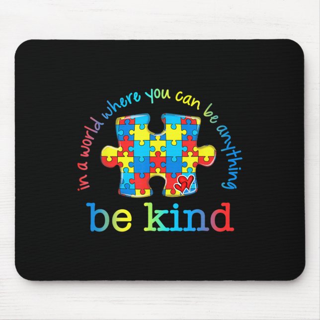 Be om hjälp Medvetenhet Pwareness Puzzle Rainbow V Musmatta (Framsidan)