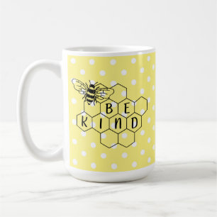 Be om Humla Gult Polka-punkt Kaffemugg