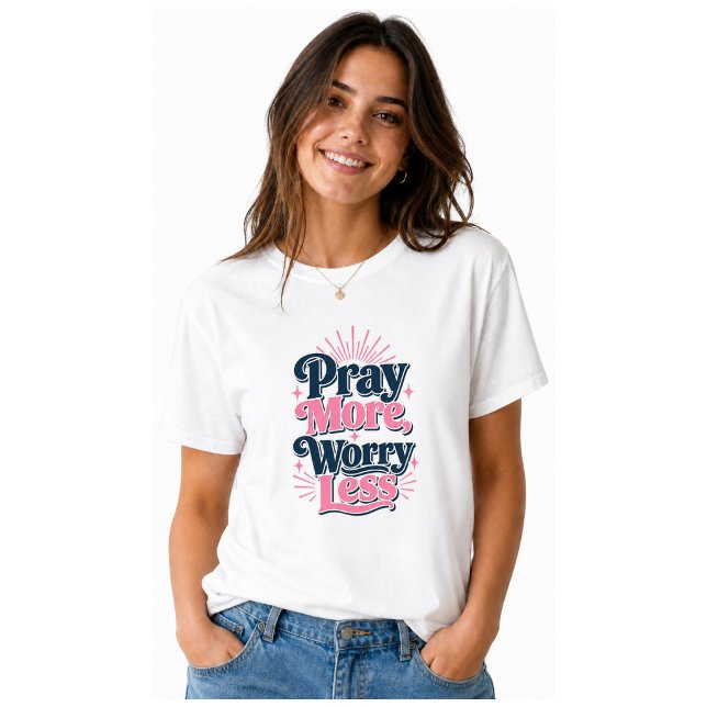 Be om mer, oroa dig mindre t shirt (Skapare uppladdad)
