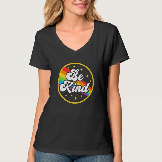 Be om Rainbow Gay LGbt Pride Ally Support Kärlek H T Shirt (Framsida)
