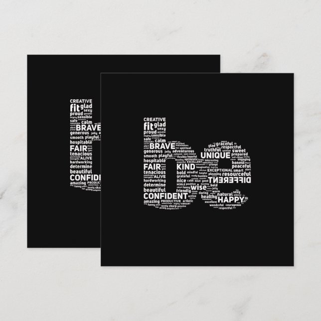 Be Ord Art Card - Motiveringskort (Fram/baksida)
