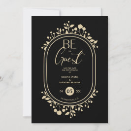 Be our Guest Black Wedding Fancy Frame Branches Spara Datumet