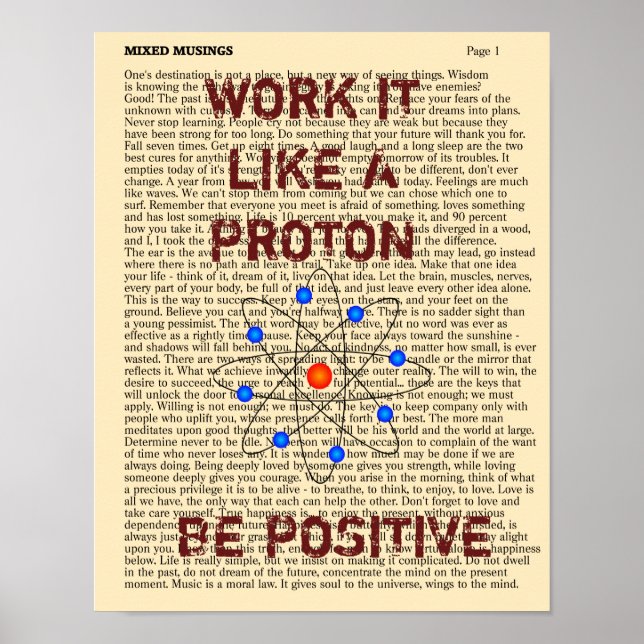 BE POSITIVT - konstnärlig utskrift Poster (Framsidan)