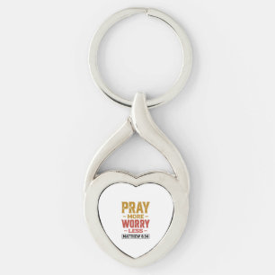 Be Prata Mer Oroa Mindre Matteus 6_34 Tröjd Design Twisted Heart Silverfärgad Nyckelring