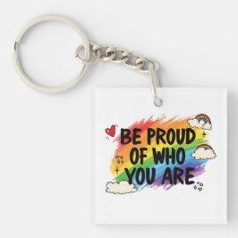 Be Proud of Who You Are Rainbow Quote LGBTQ+