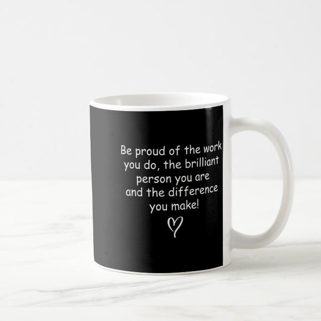 Be Proud Of Your Work Sitive Quote Gift  Kaffemugg (Höger)