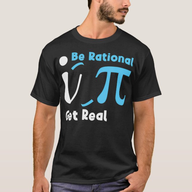 Be Rational Hämta äkta matematikstatistik Pun Math T Shirt (Framsida)