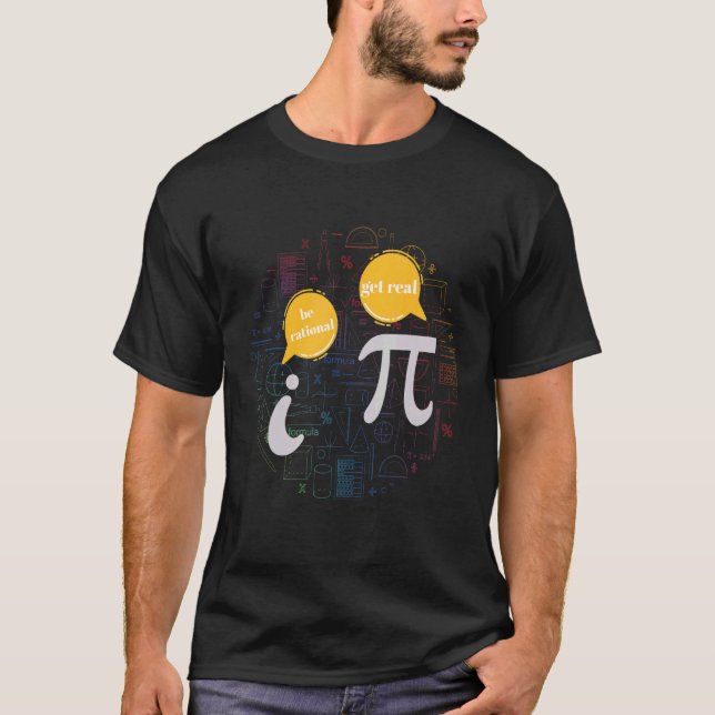 Be Rational Math Humor Pi och i Talking T Shirt (Framsida)