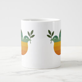 Be Retro Rainbow Peace Dove Jumbo Mug Jumbo Mugg