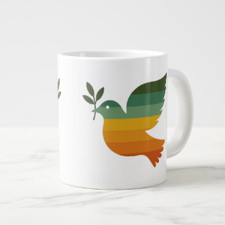 Be Retro Rainbow Peace Dove Jumbo Mug Mugg