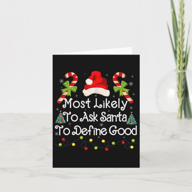Be Santa att definiera Bra Julafton Ljus Candy Rol Kort (Framsida)