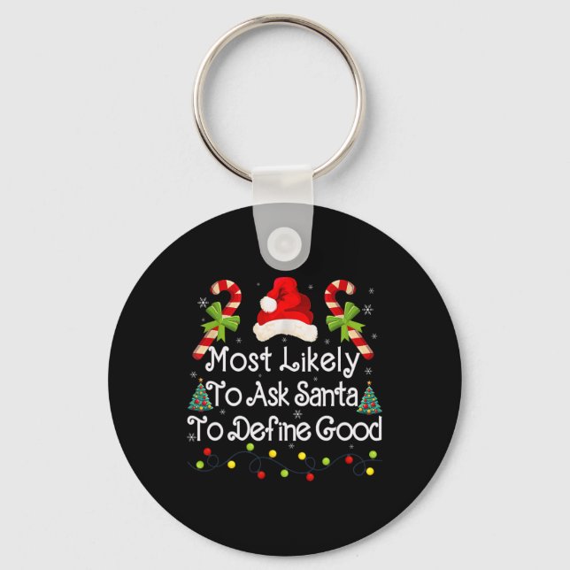 Be Santa att definiera Bra Julafton Ljus Candy Rol Nyckelring (Framsida)