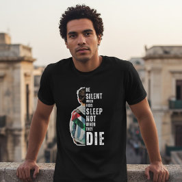 BE SILENT Svart t-shirt för människa